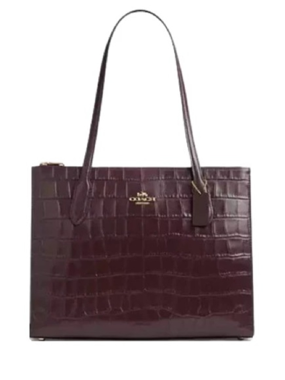 Coach Women's Croc-Embossed Leather Nina Tote - Burgundy